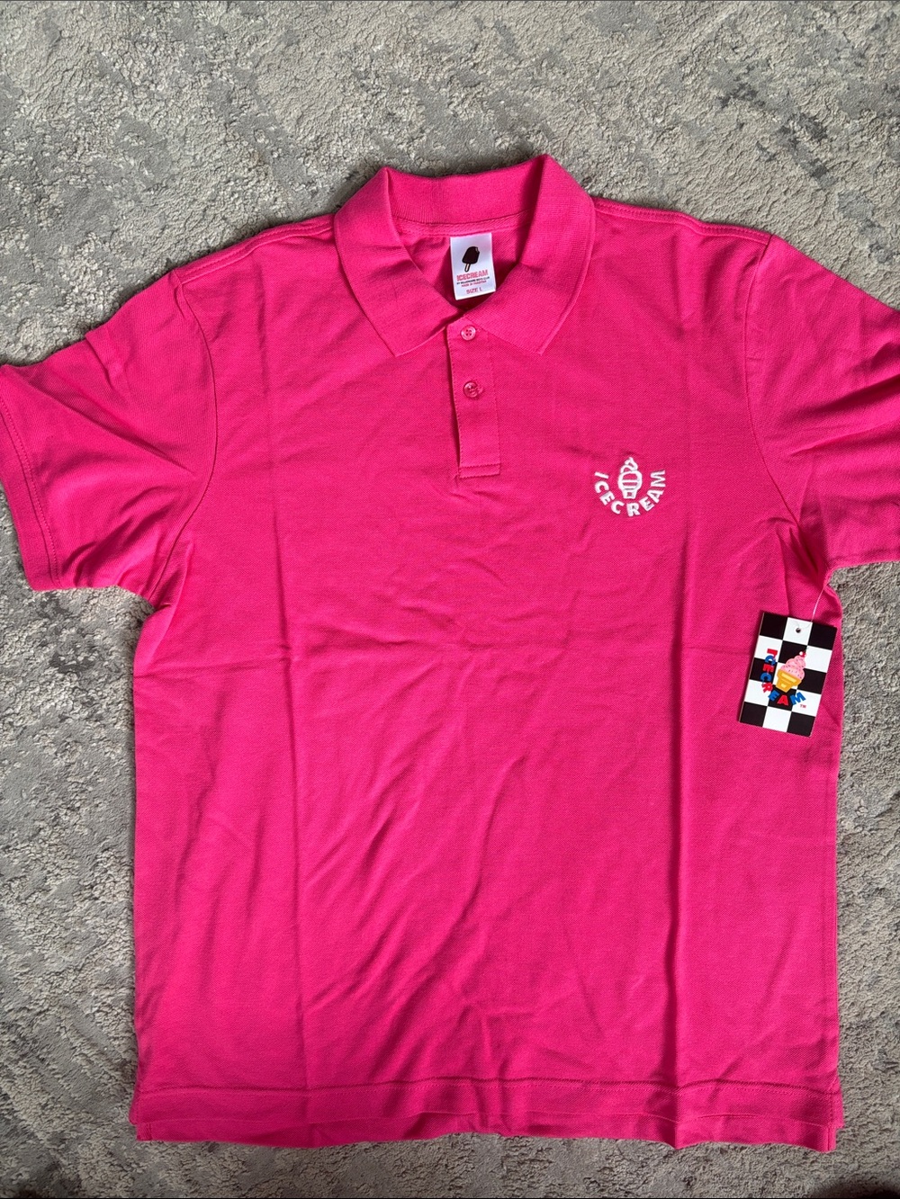 Icecream Men's Hot Pink Polo with Chest Logo